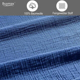 Buymax® Musselin Bettwäsche Set aus Baumwolle, Blau