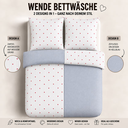 Bettwäsche Blanche, Reißverschluss, 80x80 cm Kissenbezug, Baumwollmischung – Bild 4