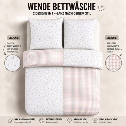 Bettwäsche "Poem", Reißverschluss, 80x80 cm Kissenbezug,Polycotton