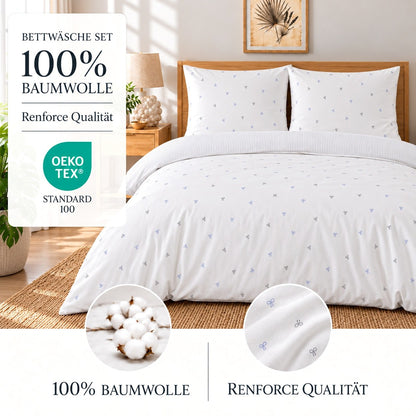 Renforcé Bettwäsche "Laven", 100 % Baumwolle, Reißverschluss