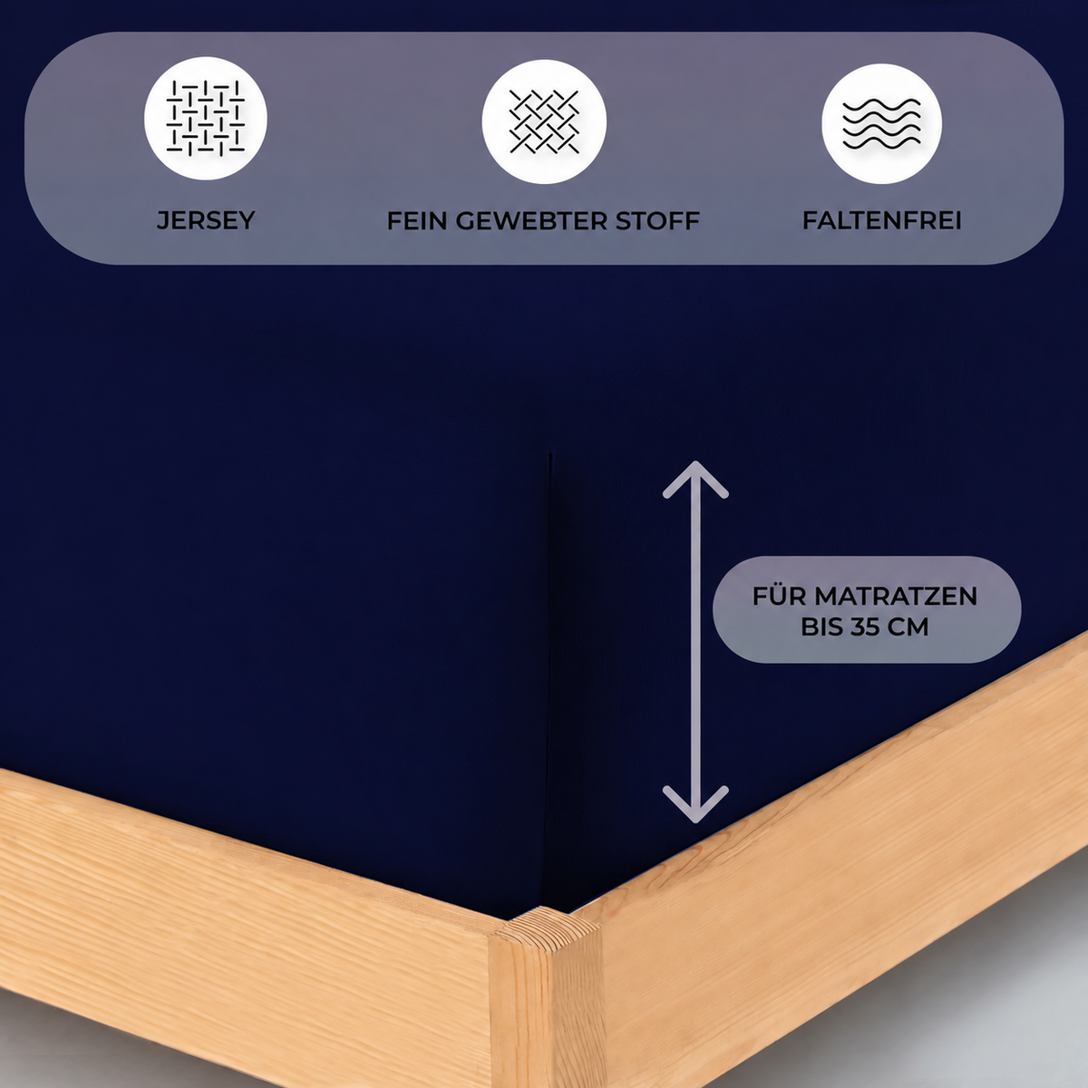 Premium Boxspringbett Spannbettlaken 90x200–100x220 cm
