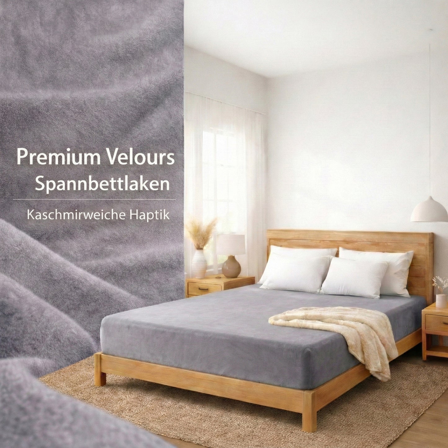 Premium Baumwoll Velours Spannbettlaken 180x200 cm – 200x200 cm