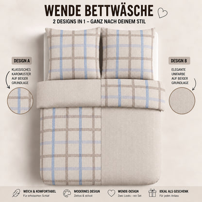 Bettwäsche Peak Beige, Reißverschluss, 80x80 cm Kissenbezug, Polycotton – Bild 4