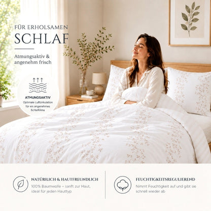 Renforcé Bettwäsche "Elia", 100 % Baumwolle, Reißverschluss
