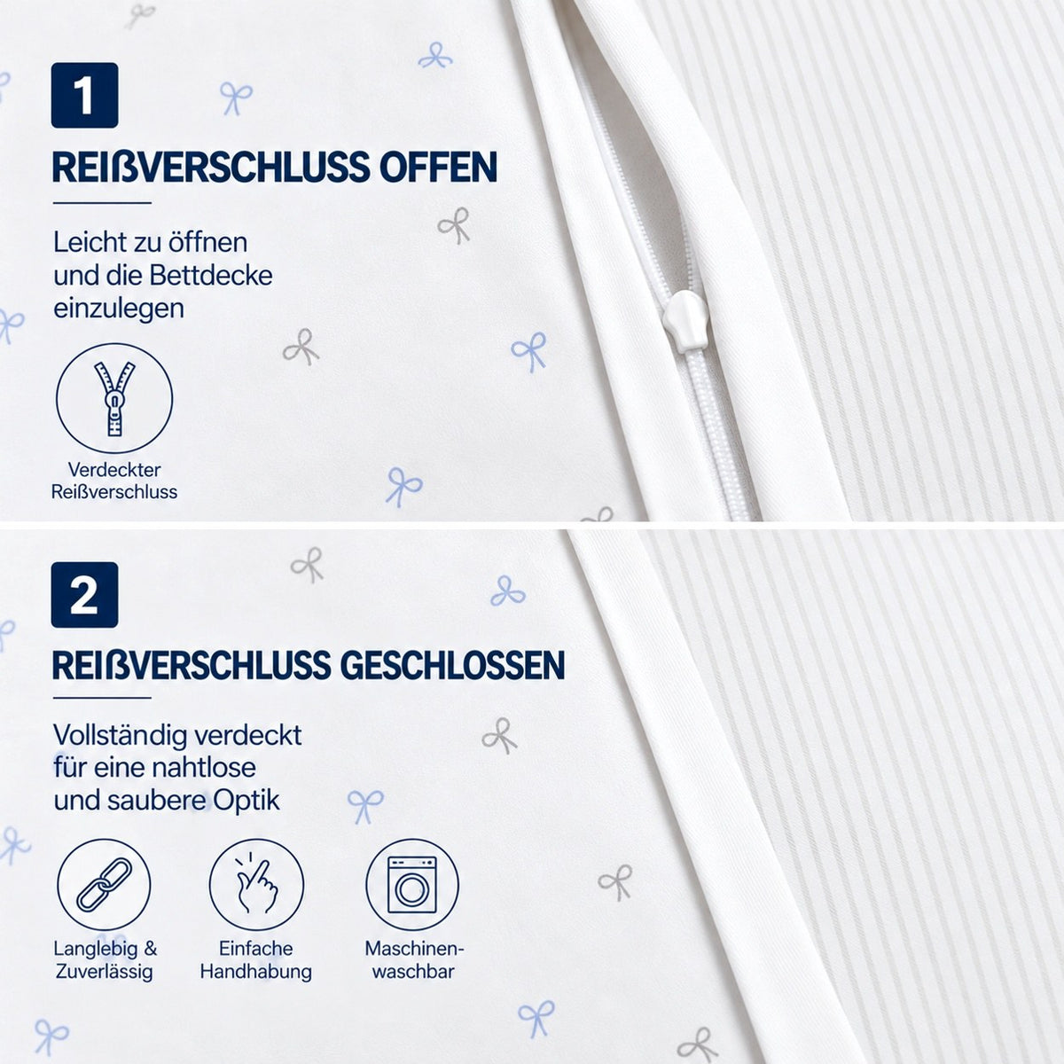 Renforcé Bettwäsche "Laven", 100 % Baumwolle, Reißverschluss