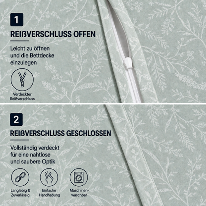 Bettwäsche Blossom, Reißverschluss, 80x80 cm Kissenbezug, Polycotton – Bild 4