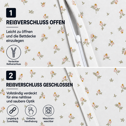 Bettwäsche "Poem", Reißverschluss, 80x80 cm Kissenbezug,Polycotton