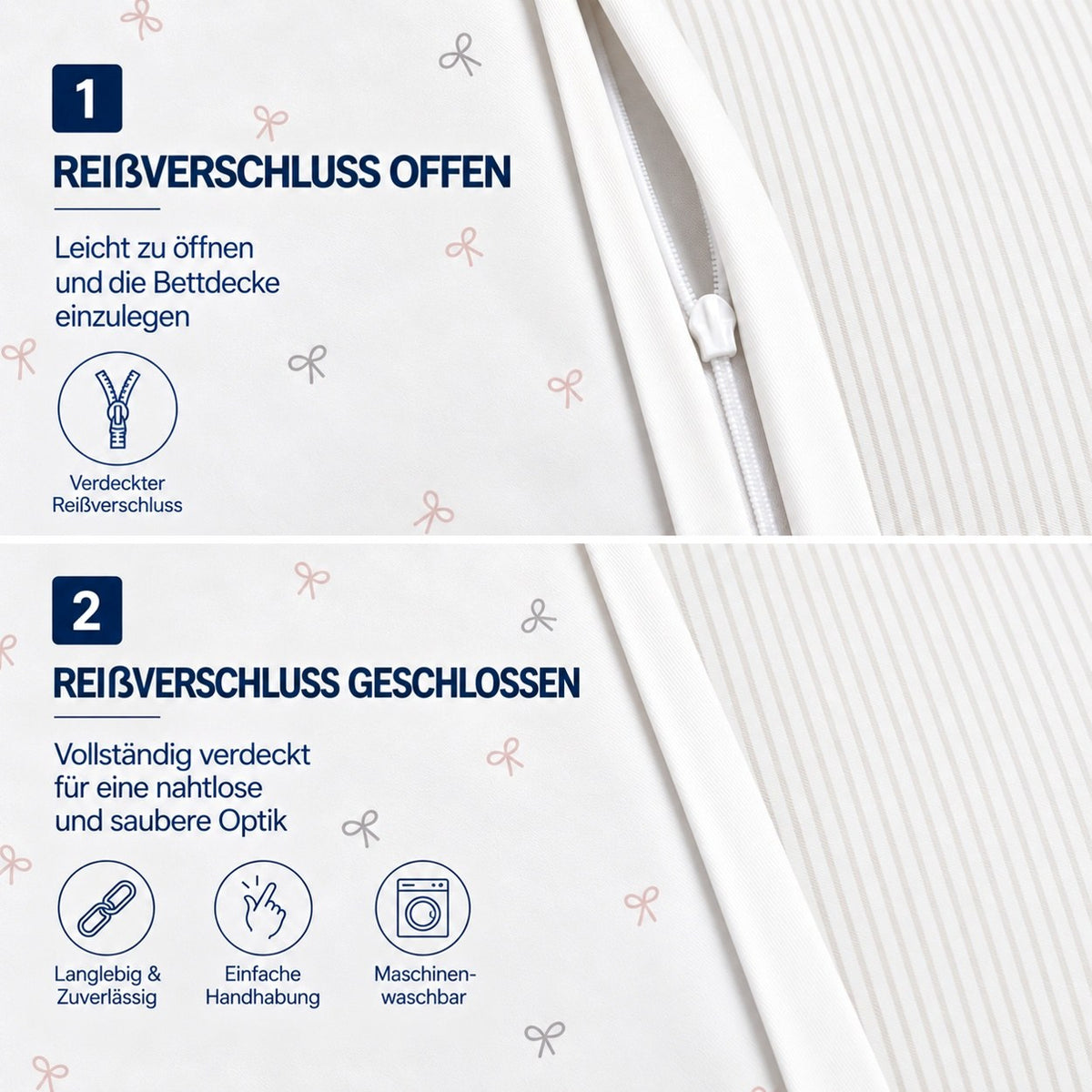 Renforcé Bettwäsche "Laven", 100 % Baumwolle, Reißverschluss