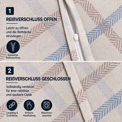 Bettwäsche Peak Beige, Reißverschluss, 80x80 cm Kissenbezug, Polycotton – Bild 5