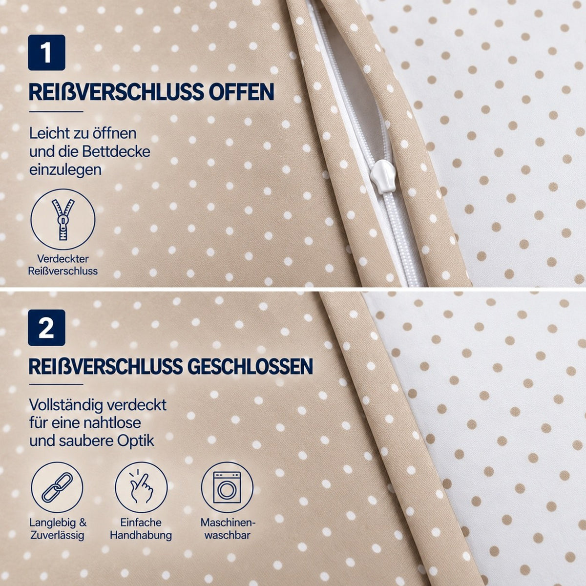 Renforcé Bettwäsche "Meluna", 100 % Baumwolle, Reißverschluss