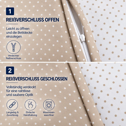 Renforcé Bettwäsche "Meluna", 100 % Baumwolle, Reißverschluss