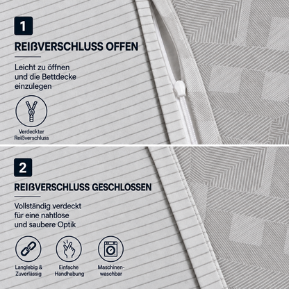 Bettwäsche Nexus Grau, Reißverschluss, 80x80 cm Kissenbezug, Polycotton – Bild 4