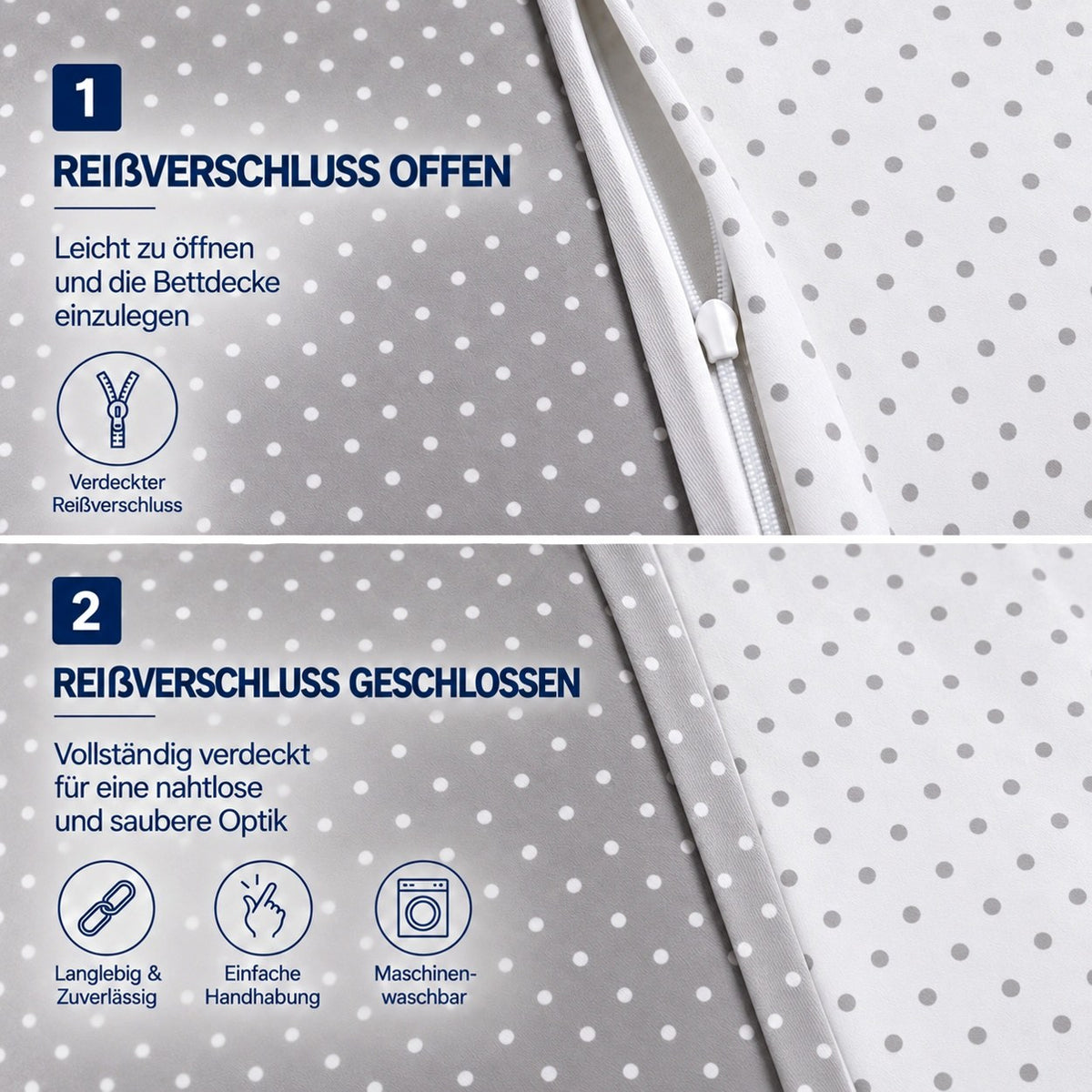 Renforcé Bettwäsche "Meluna", 100 % Baumwolle, Reißverschluss