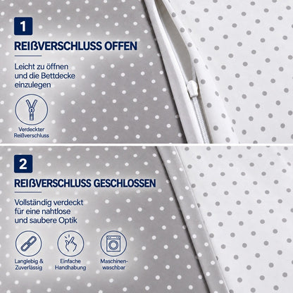 Renforcé Bettwäsche "Meluna", 100 % Baumwolle, Reißverschluss