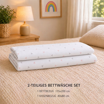 Kinderbettwäsche „Laven“ Renforcé in Rose: 2-teiliges Set: 1 Bettbezug 135x200 cm und 1 Kissenbezug 80x80 cm – Rose – Bild 5
