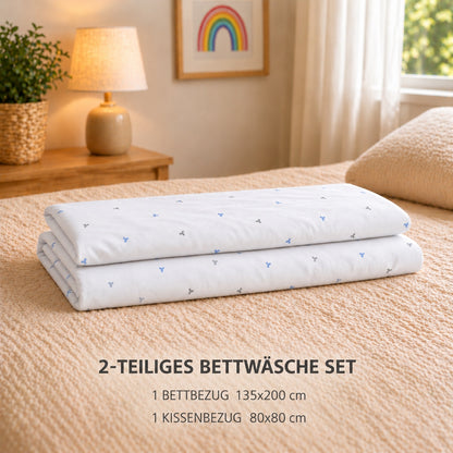 Kinderbettwäsche „Laven“ Renforcé in Blau: 2-teiliges Set: 1 Bettbezug 135x200 cm und 1 Kissenbezug 80x80 cm – Blau – Bild 5