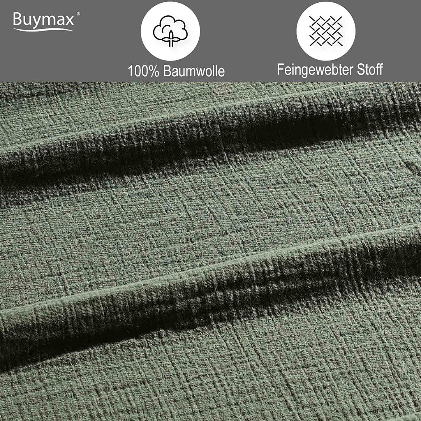 Buymax® Musselin Bettwäsche Set aus Baumwolle 