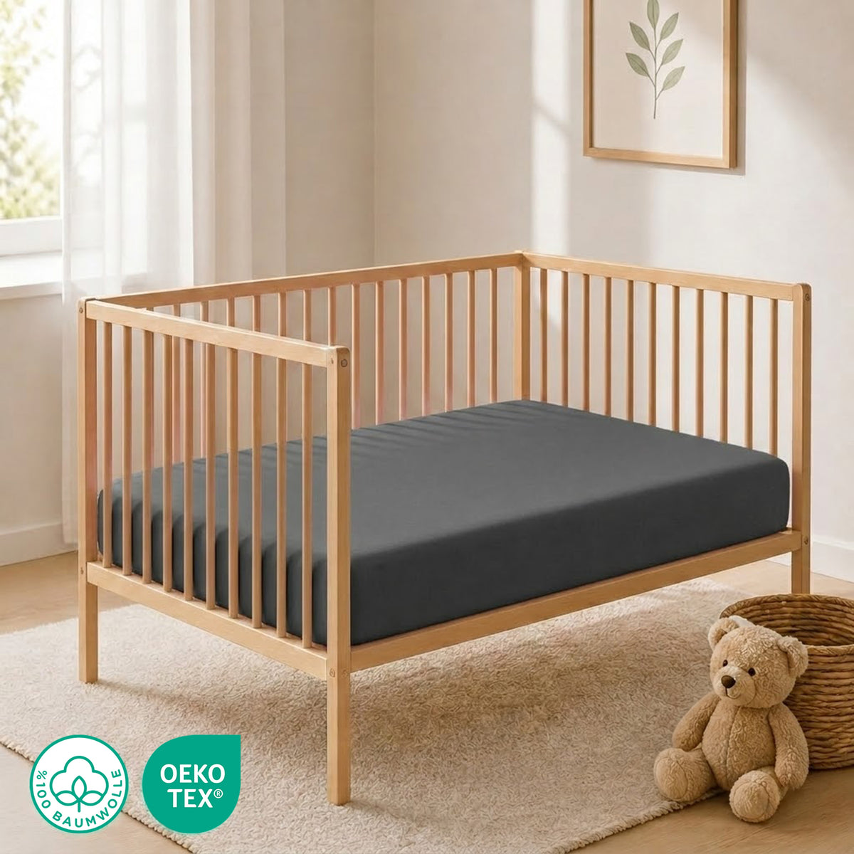 Jersey fitted sheet, for babies and children