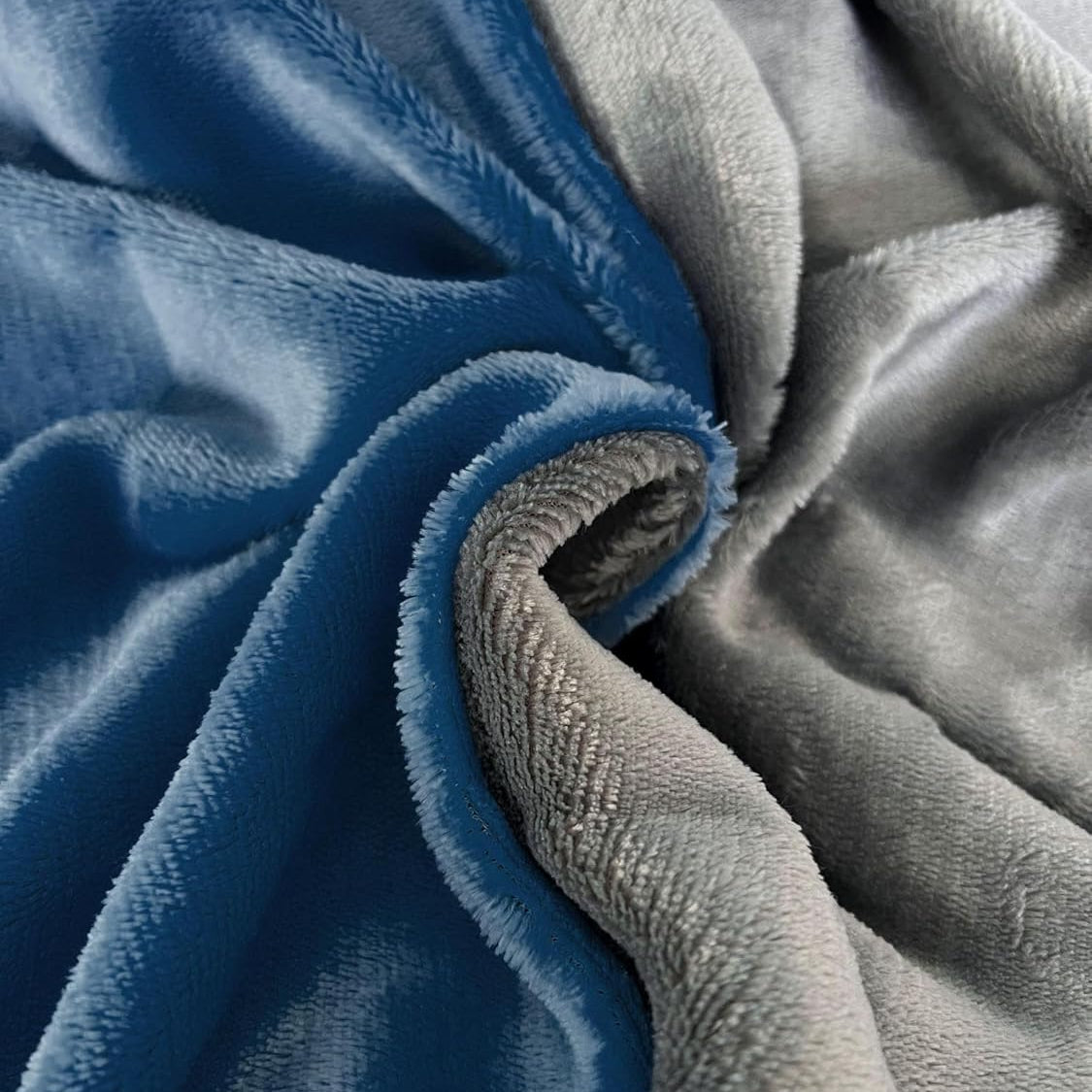 Bettwäsche Teddy Blau_Grau- Material