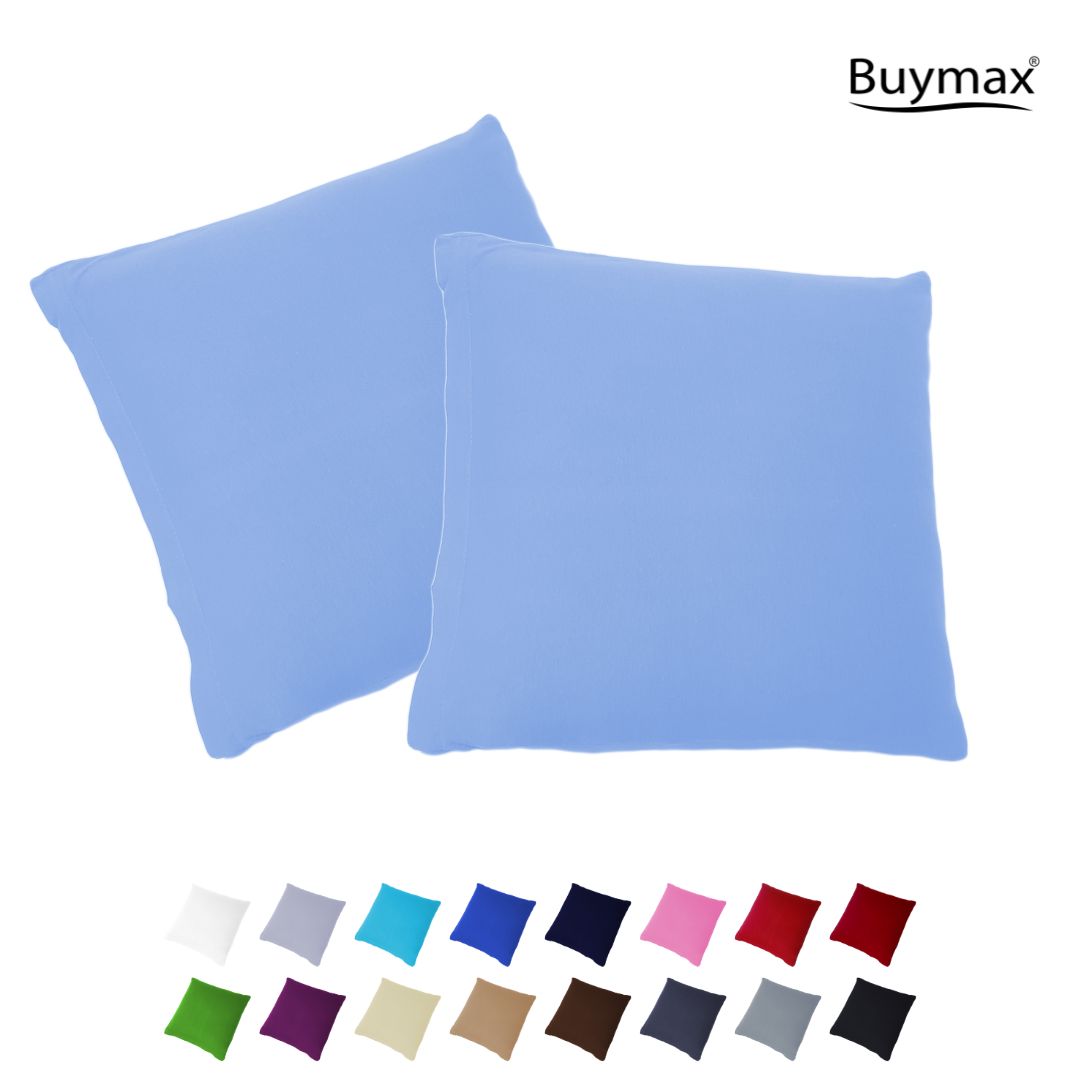 Jersey Kissenbezug, 2er-Set, 40x60 cm, Hellblau - Buymax