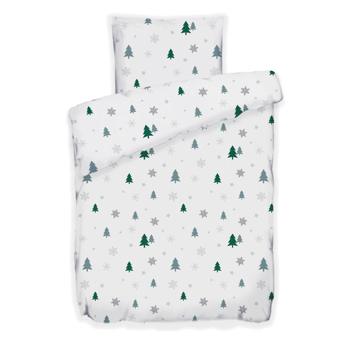 Fleece Bettwäsche Set, Winterbettwäsche, Weihnachten, Tannenbaum