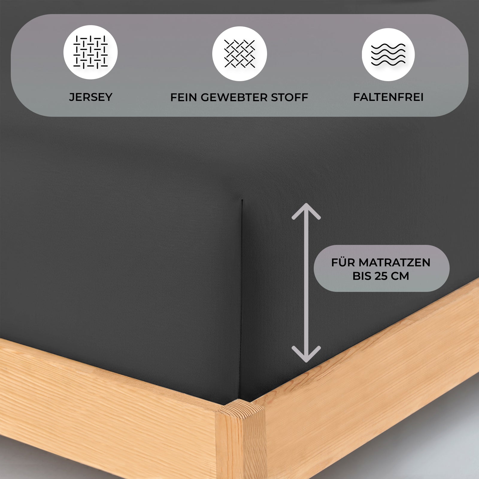 Jersey Spannbettlaken 160x200 cm - Buymax