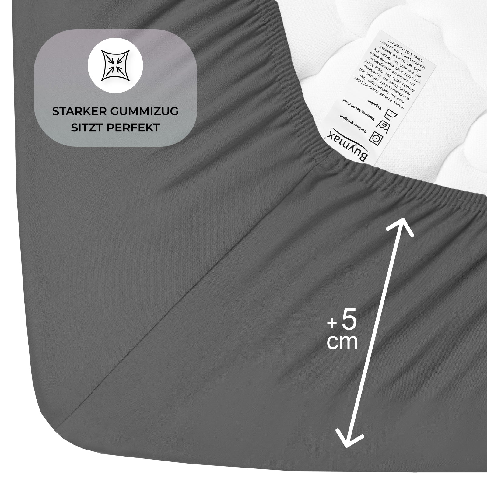 Jersey Spannbettlaken 160x200 cm - Buymax
