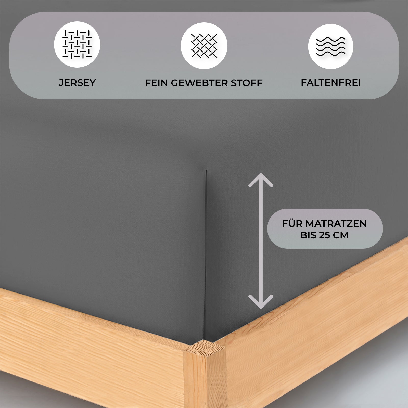 Jersey Spannbettlaken 160x200 cm - Buymax