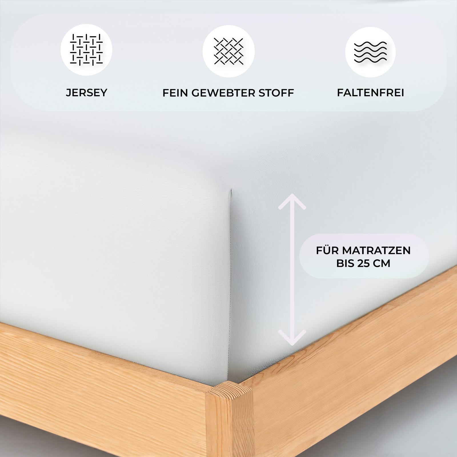 Jersey Spannbettlaken 160x200 cm - Buymax