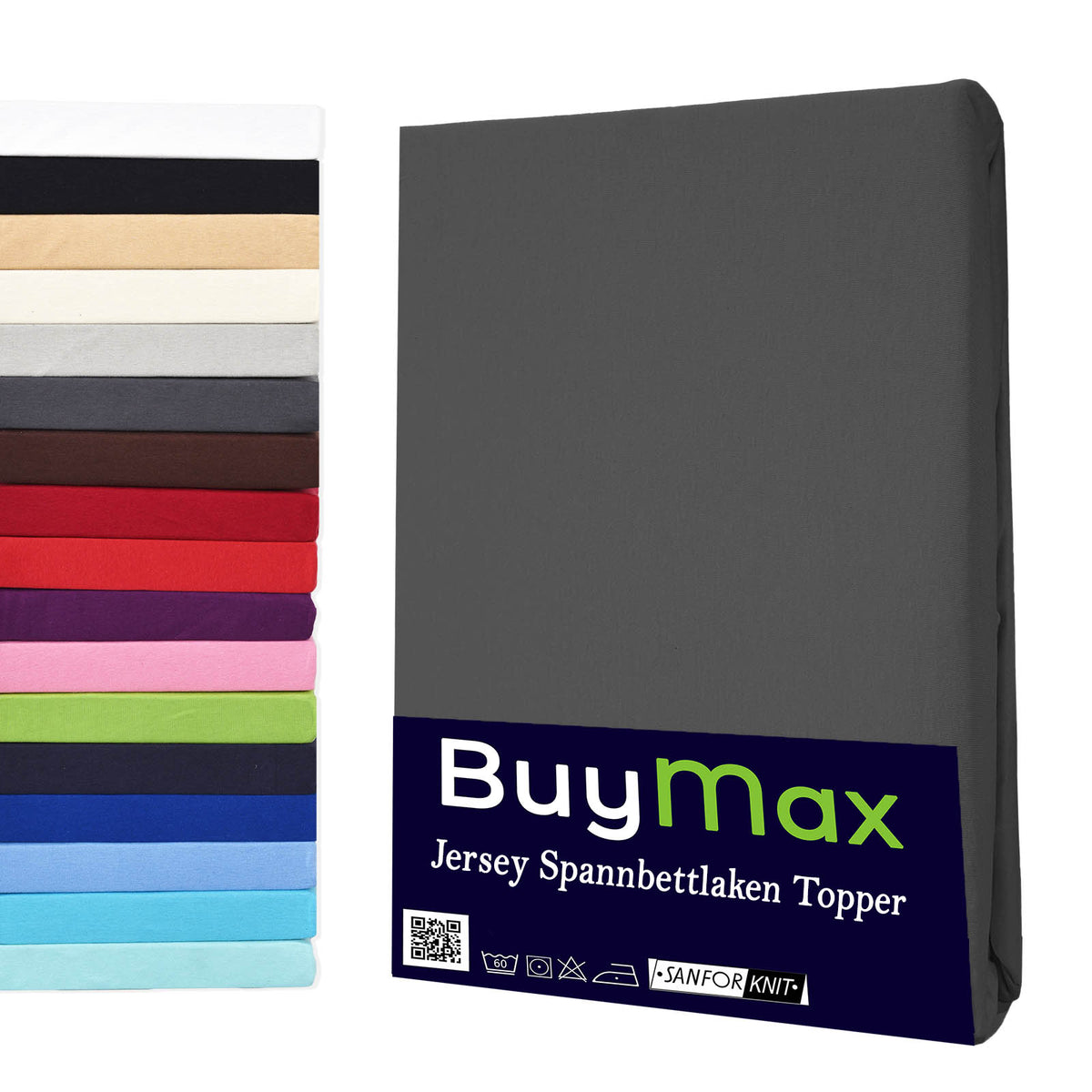 Topper Jersey Spannbettlaken 100% Baumwolle 140x200 cm – Kuschelig & Passgenau – Buymax