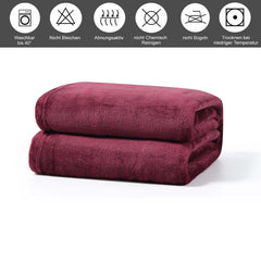 hochwertige Kuscheldecke aus Fleece, Bordeaux - Buymax