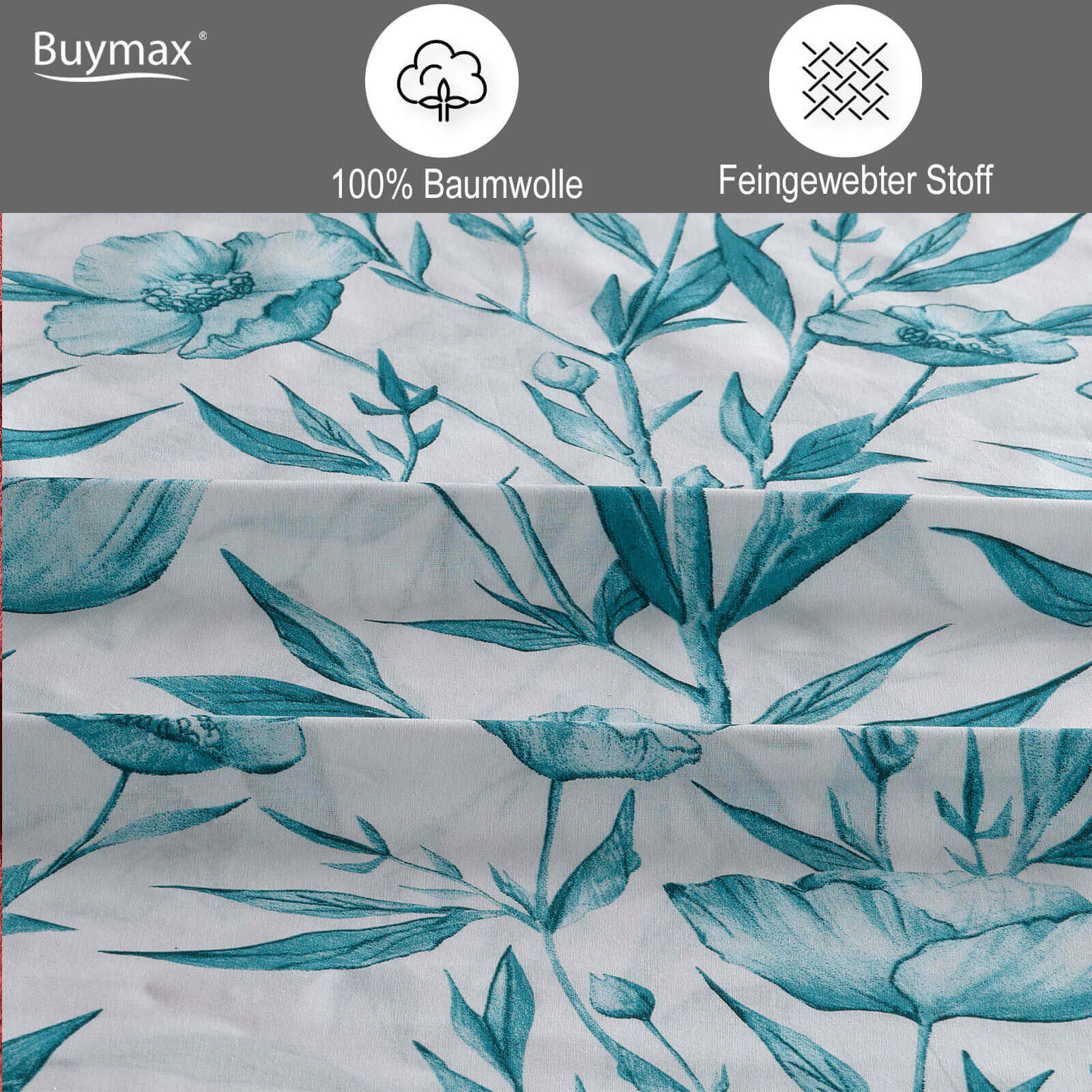 Bettwäsche Baumwolle Renforce mit Reissverschluss - Buymax
