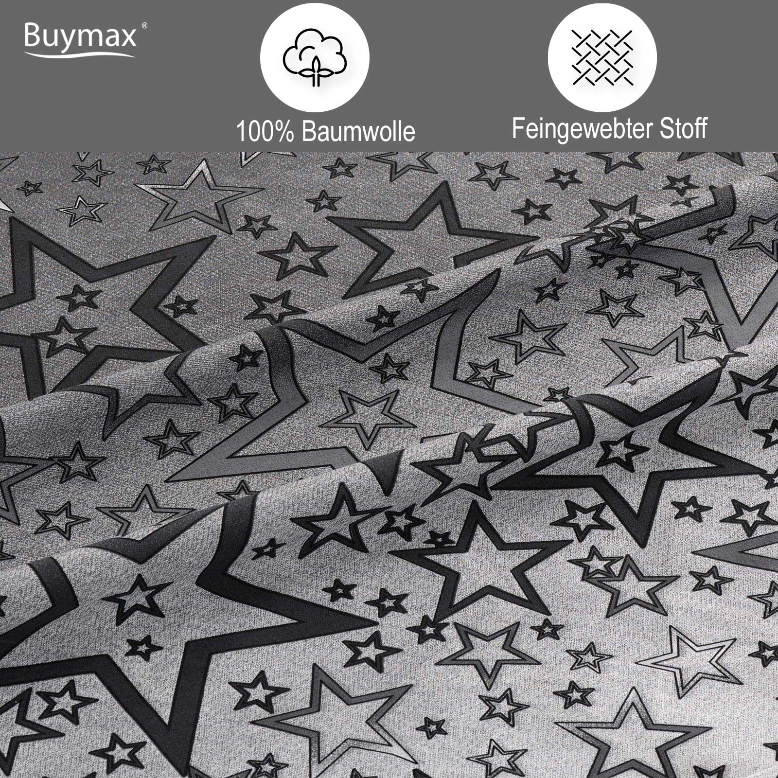 2 teilig Bettwäsche 155x220 Baumwolle Renforce mit Reissverschluss – Buymax