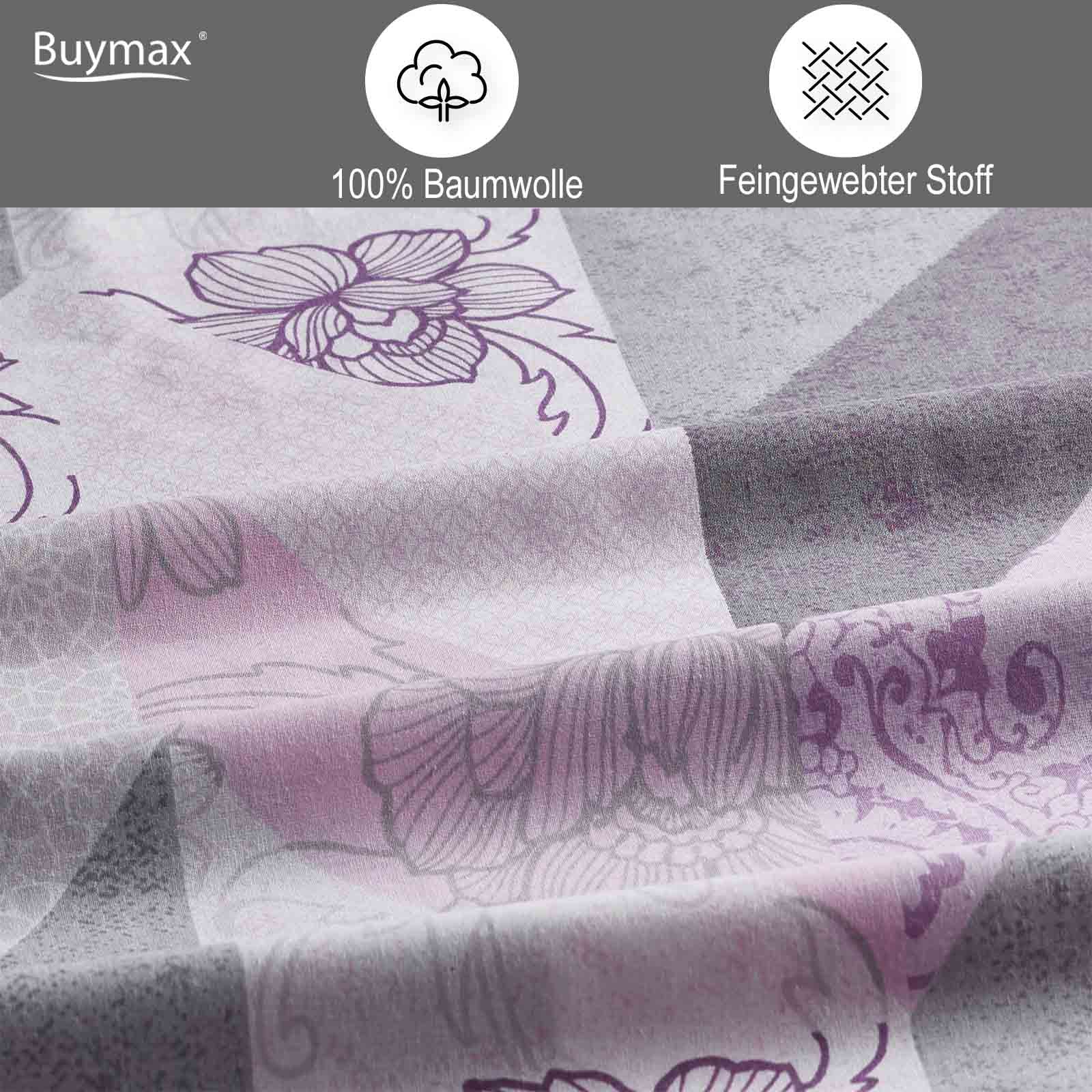 3 teilig Bettwäsche 200x200 Renforce – Baumwolle Reissverschluss Buymax