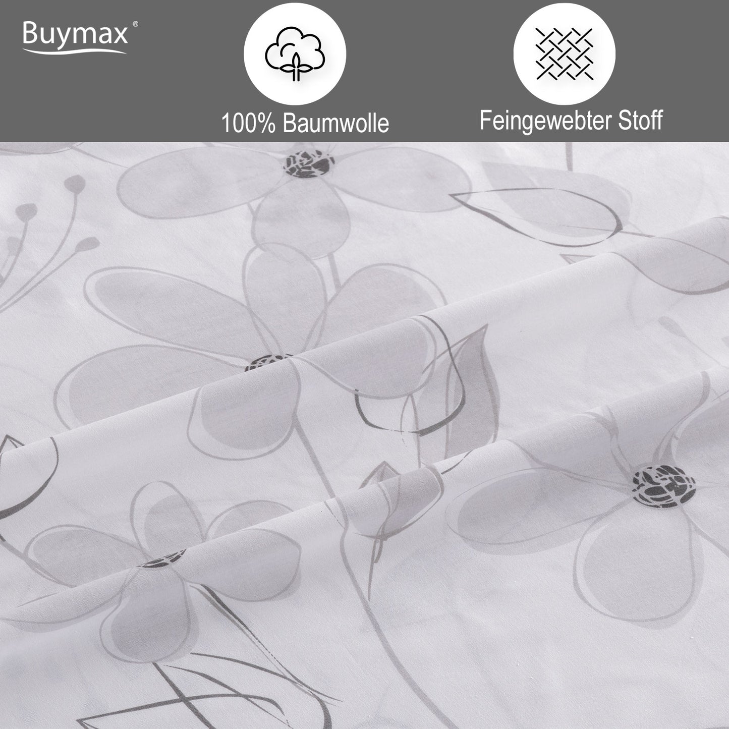 Bettwäsche Baumwolle Renforce mit Reissverschluss Larissa - Buymax