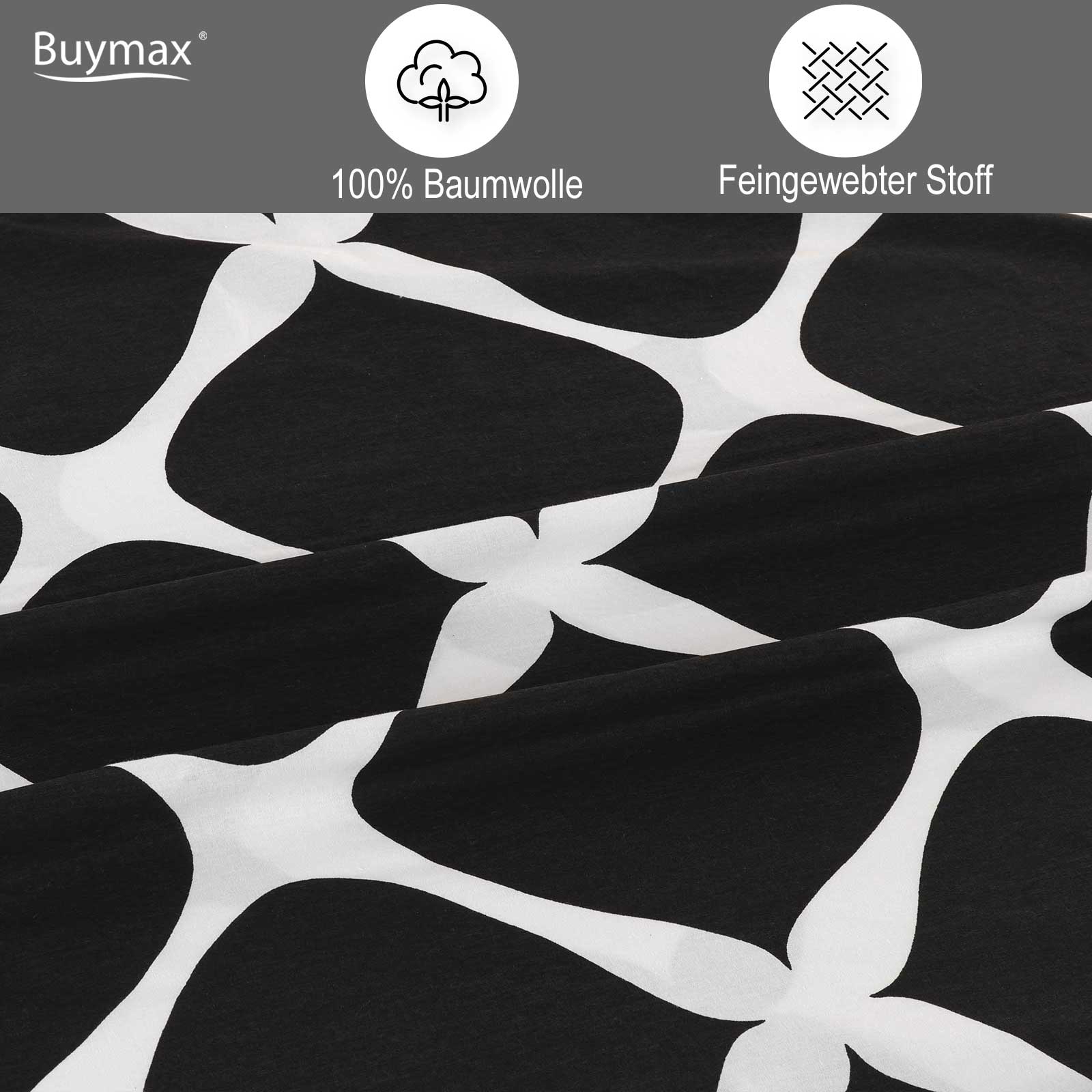Renforcé Bettwäsche "noir" aus Baumwolle - Buymax